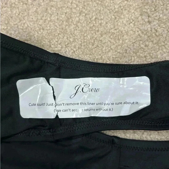 New with tags j crew black Scrunchie-strap plunge one-piece in size 0 - Picture 6 of 7